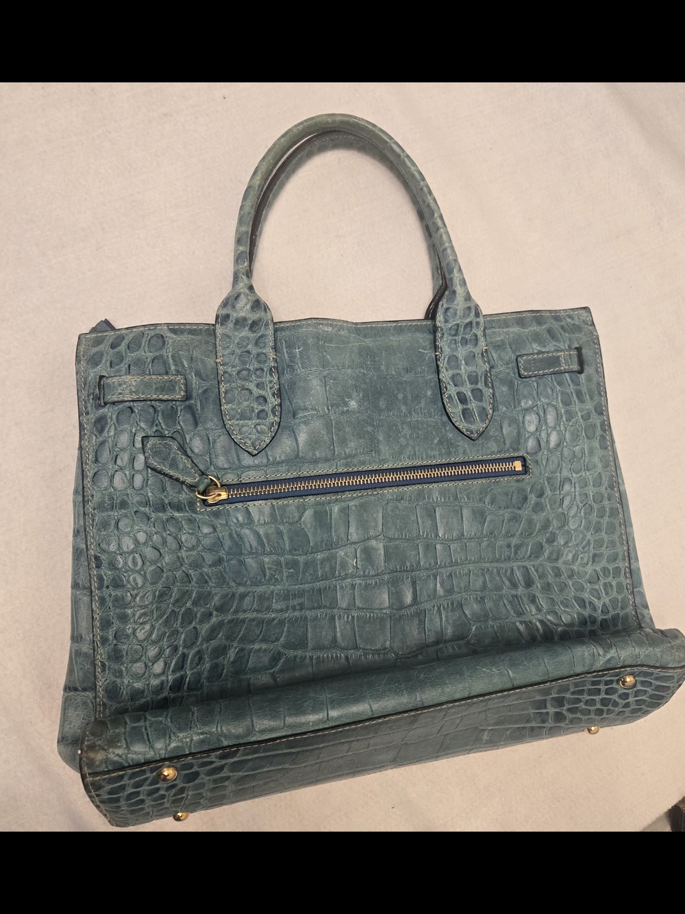 Dooney Bourke Croc-Embossed Tote Bag with Top Handles - Picture 11 of 15